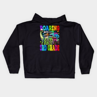 Roaring Into 3rd Grade Monster Truck Dinosaur Kids Hoodie